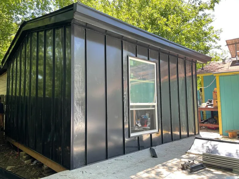 Black standing seam metal wall panels for Roof Inspection in Vineyard